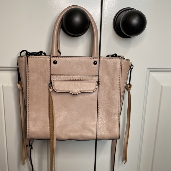 Rebecca minkoff Mab Side Zipper Tote Tassel Pull Pink Adjustable Strap Purse - Picture 8 of 14